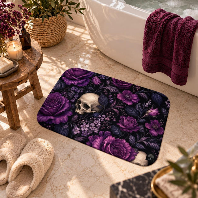 Purple Skull Bath Mat