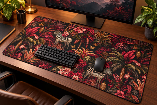 Burgundy Jungle Desk Mat