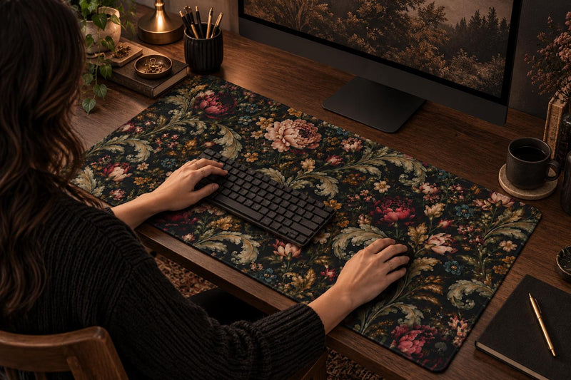 Baroque Peony Desk Mat