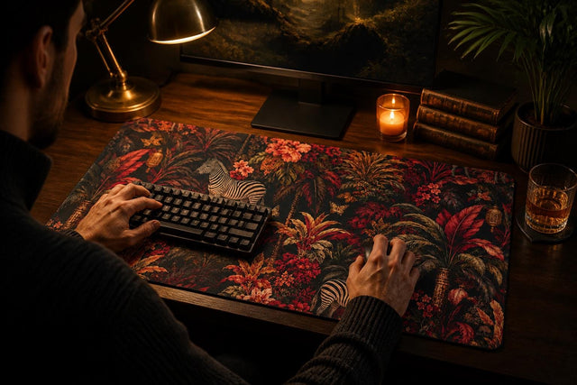 Burgundy Jungle Desk Mat