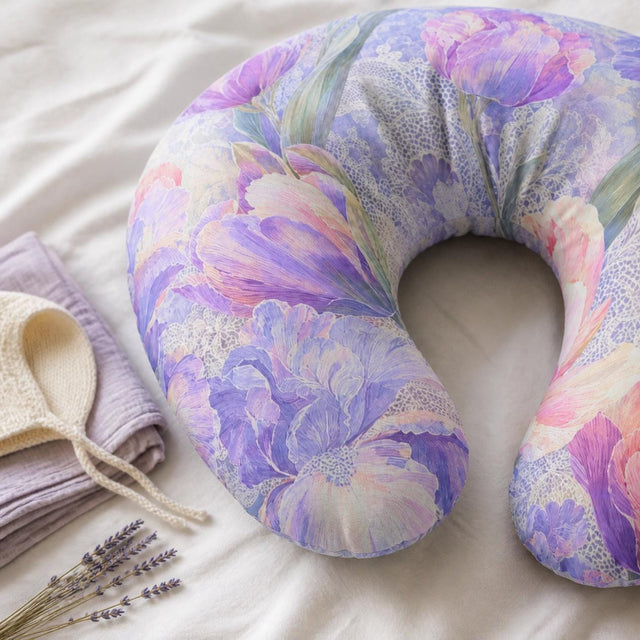 Lilac Iris Nursing Pillow Cover