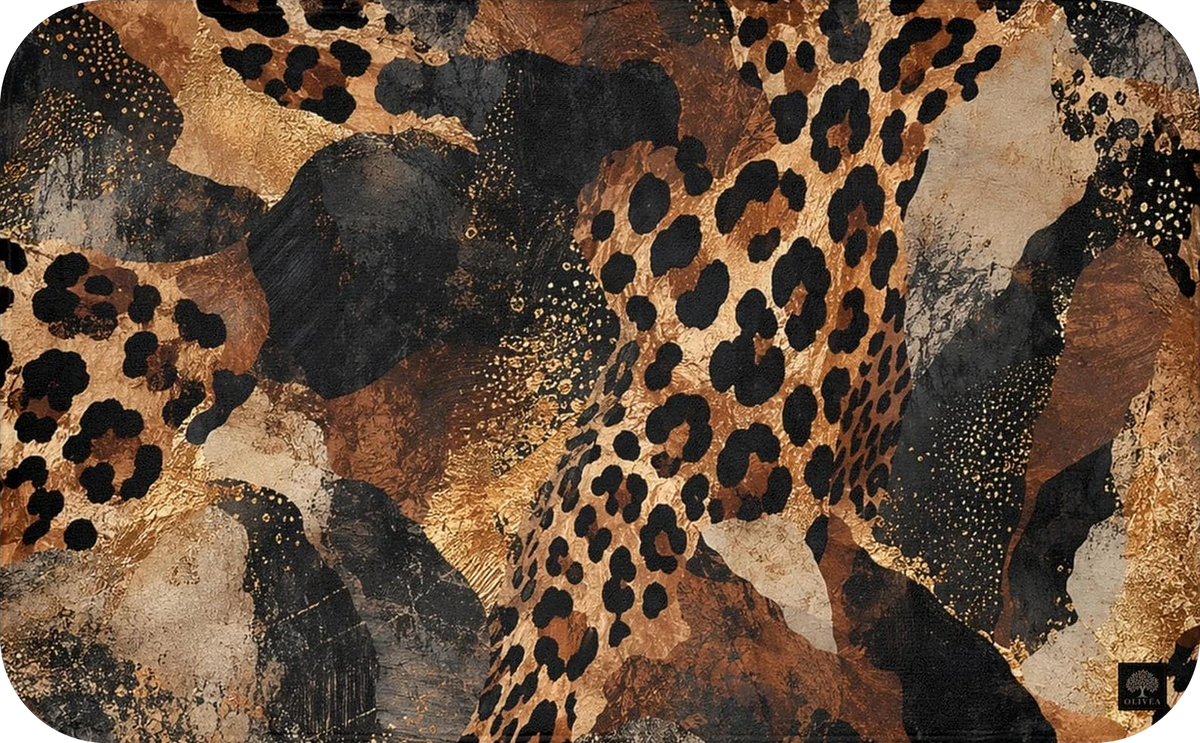 Abstract Leopard Bath Mat