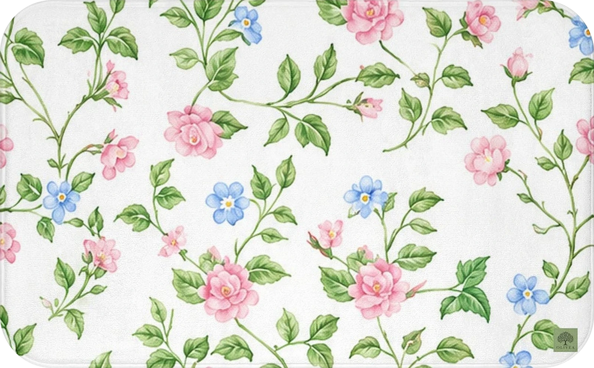 Botanical Floral Bath Mat