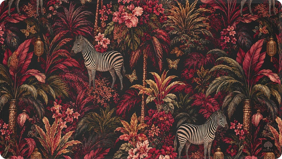 Burgundy Jungle Desk Mat