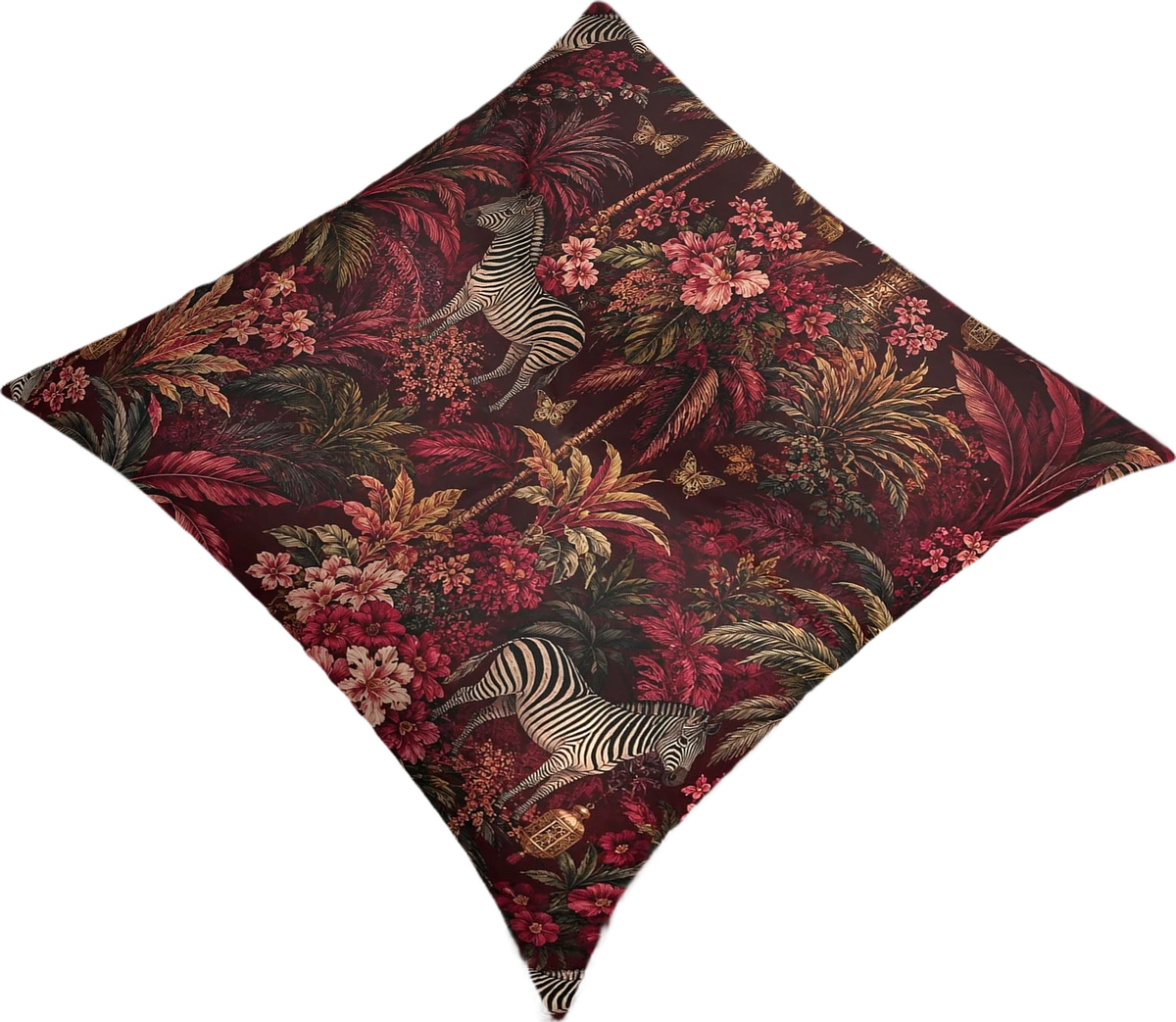 Burgundy Jungle Floor Pillow