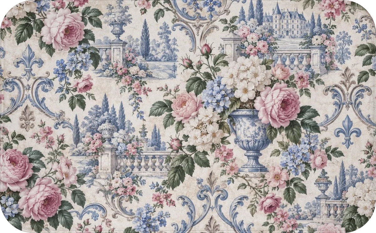 French Chateau Toile Bath Mat