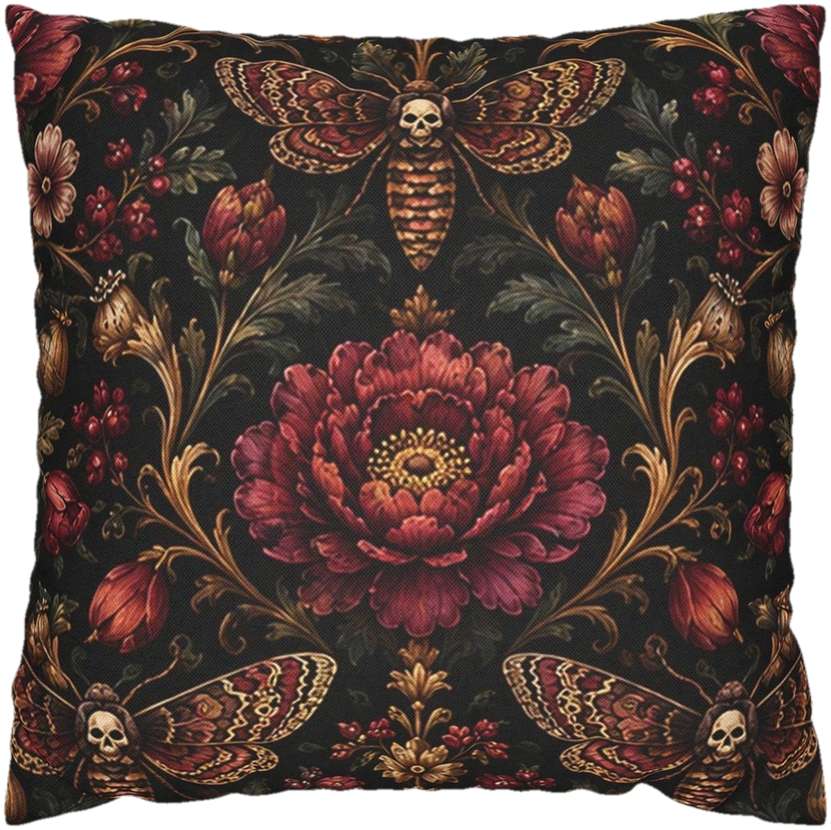 Gothic Moth Pillow Cover