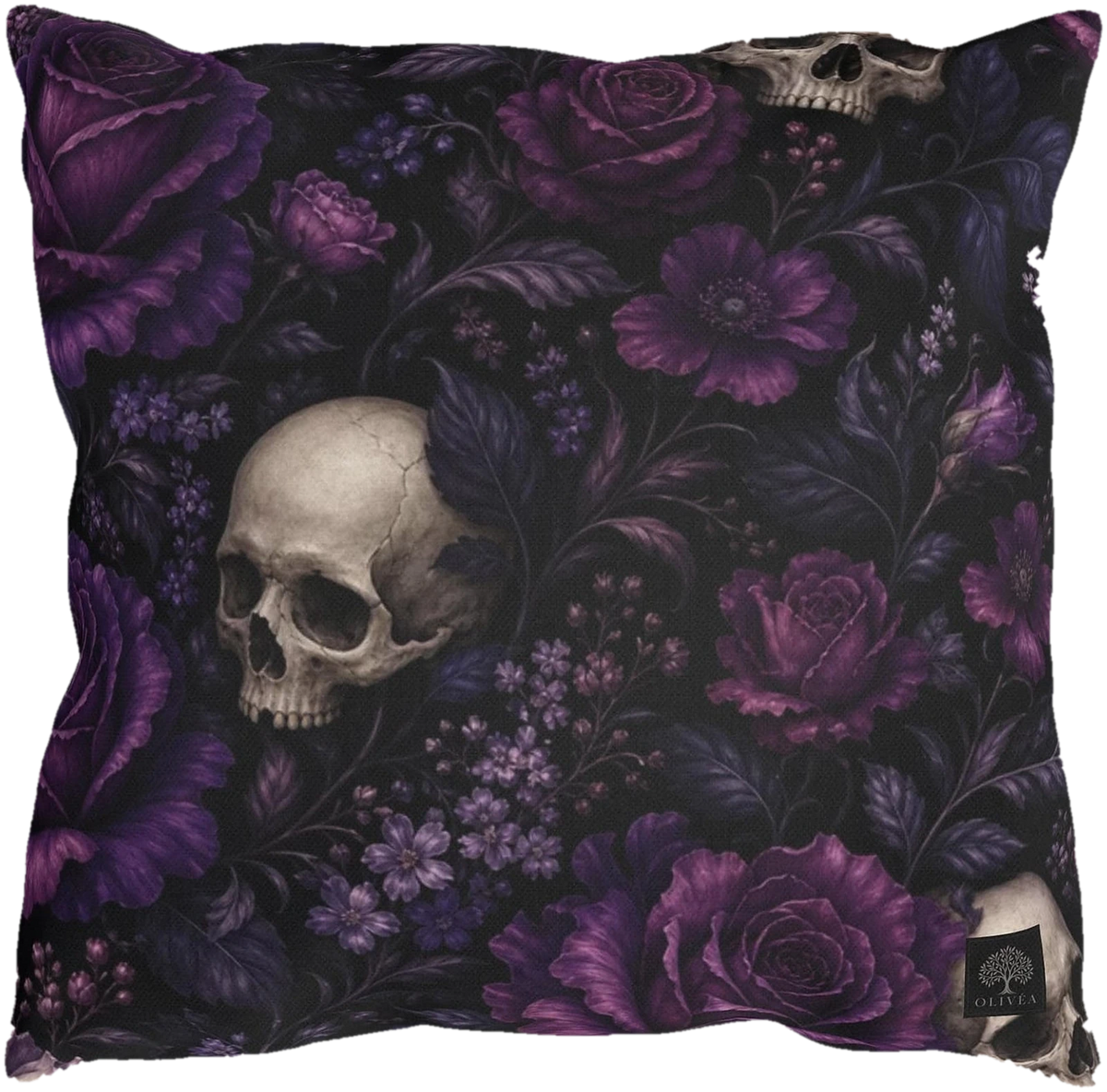 Purple Skull Outdoor Pillow