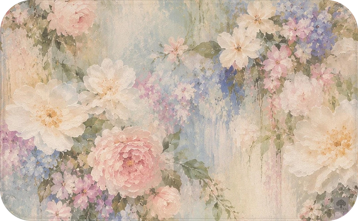 Romantic Floral Bath Mat