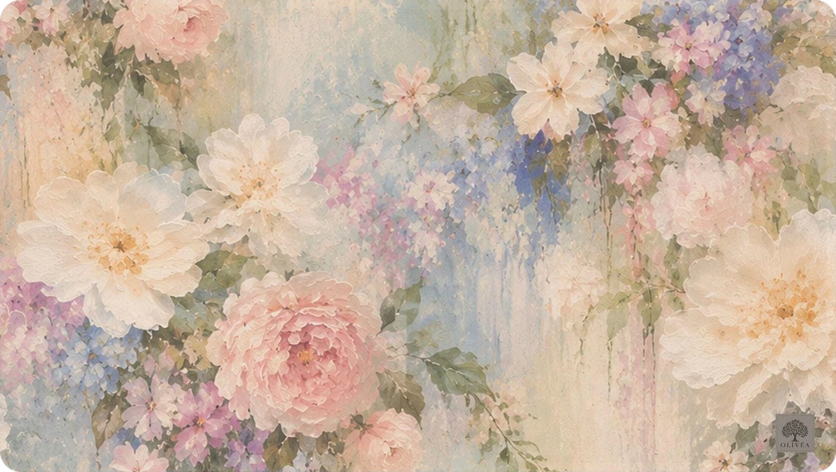 Romantic Floral Desk Mat
