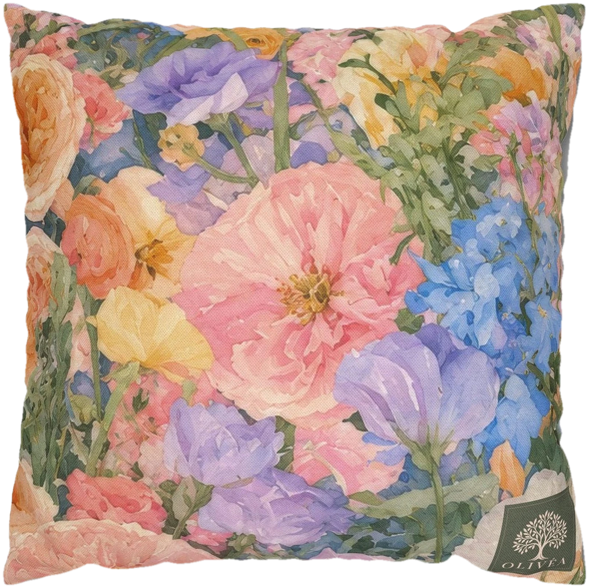 Watercolor Floral Pillow Cover